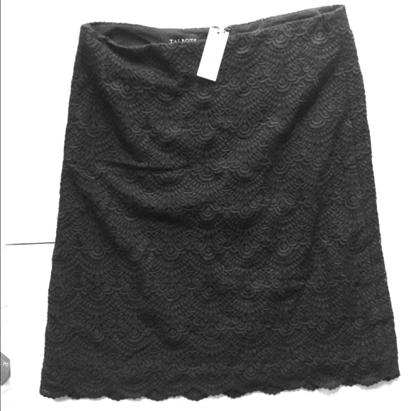 Talbots Scallop Lace Black Skirt. - Picture 6 of 11